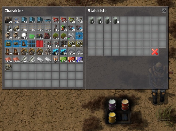 Filled Barrels in a Chest with ALT-View