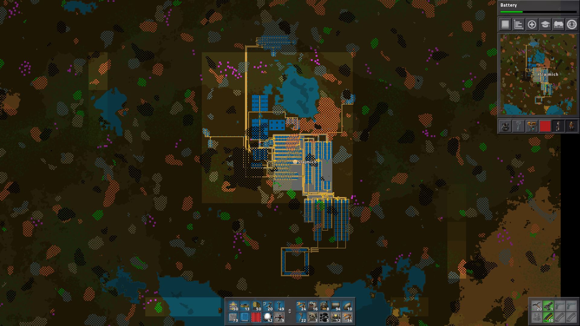 To give an idea of my base, btw I like playing with a lot of recources since i like figuring out the logistics more than scavenging.