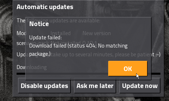 404 no matching package