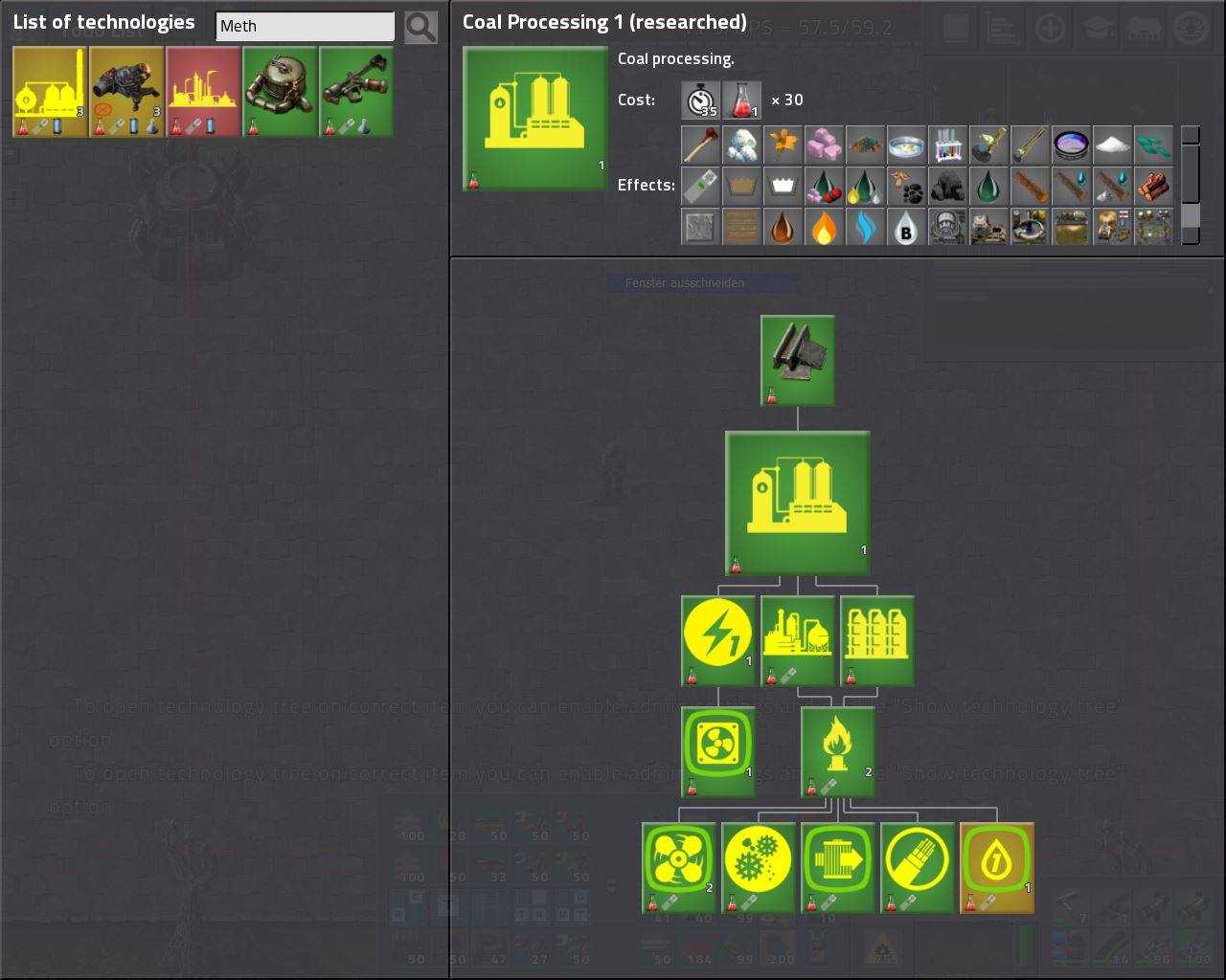 Meth: You can only find Methanol Processing 1 via research tree, not via search function.