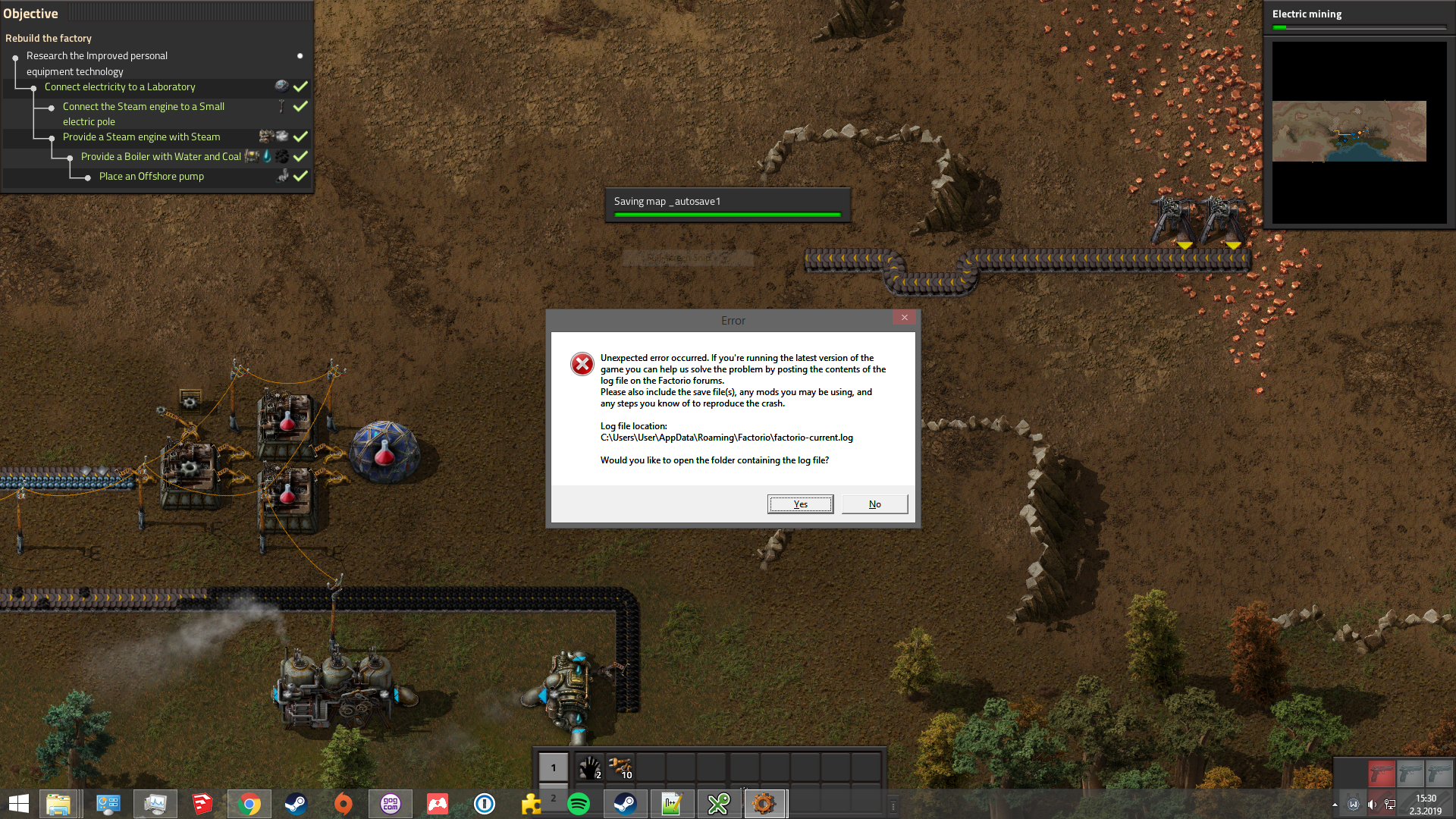 Screenshot of the situation