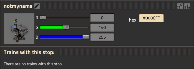 Train station with suggested hex value