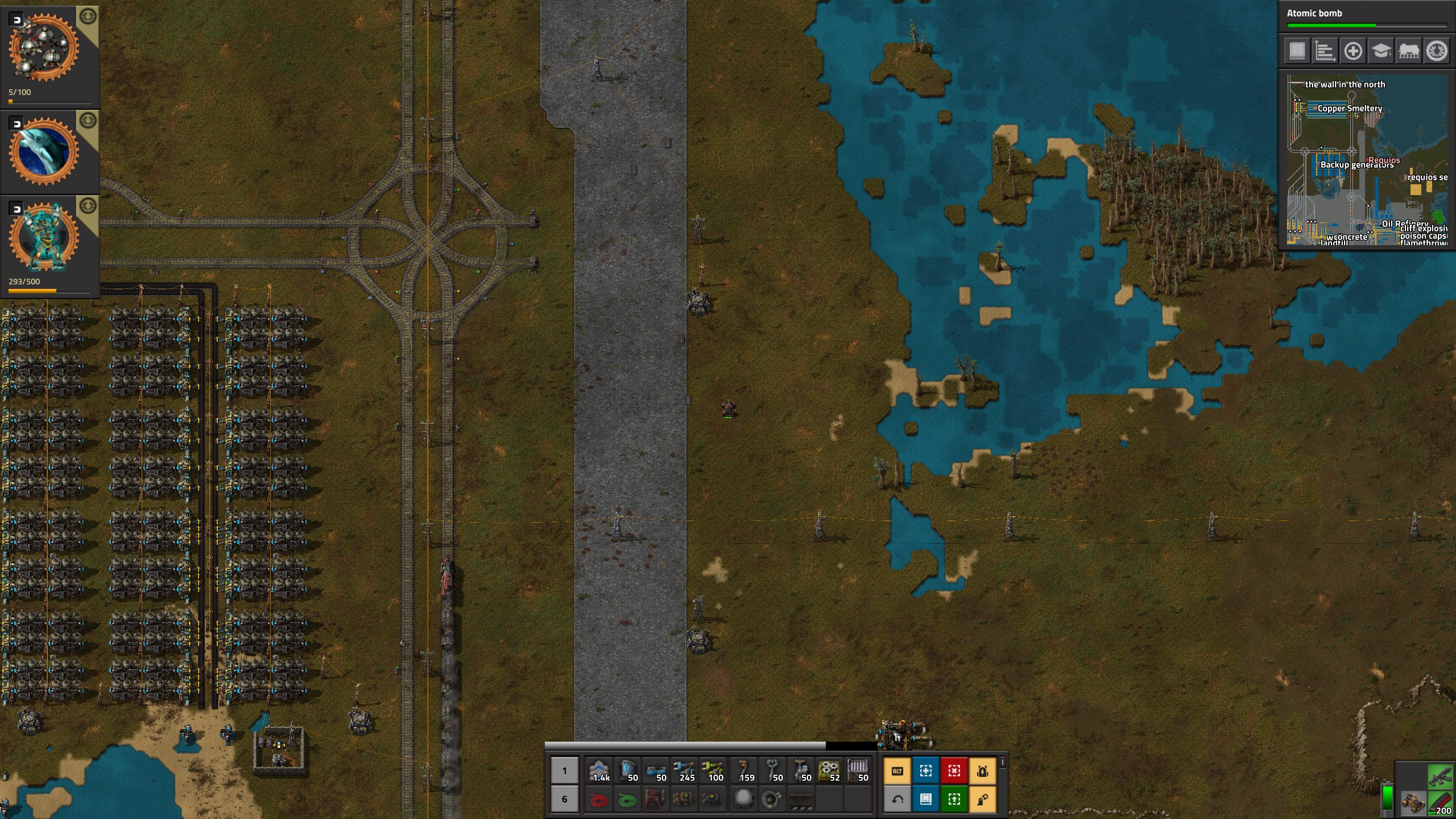 Braking distance on grass (started braking at southern power poles)
