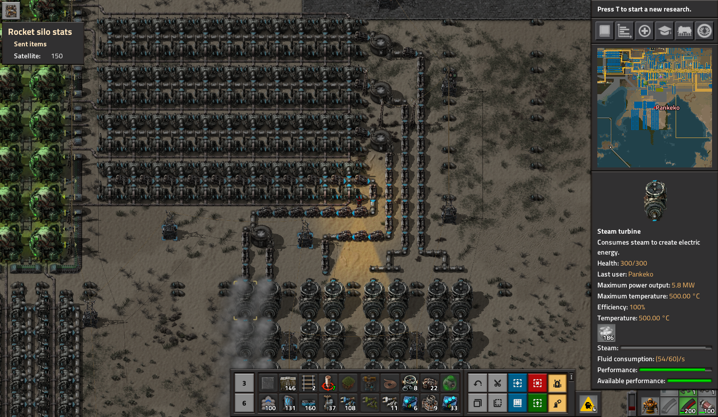 if I have pumps all over instead of pipes, both rows of 16 turbines work with almost perfect performance, around 50/s