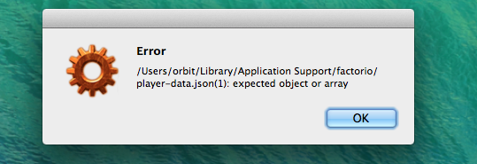 Factorio 0.7.5 crashing on Mac OS X 10.9
