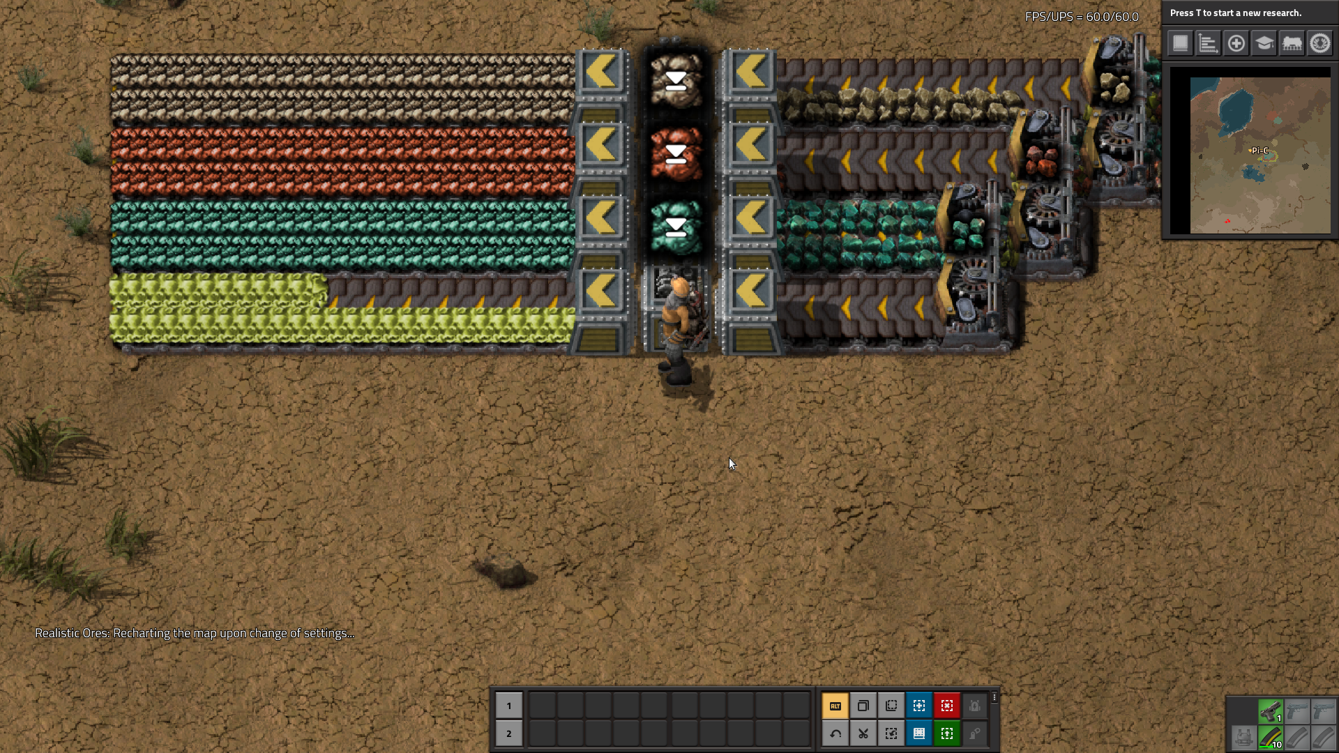 Your mod is active and ore can go through all belts.