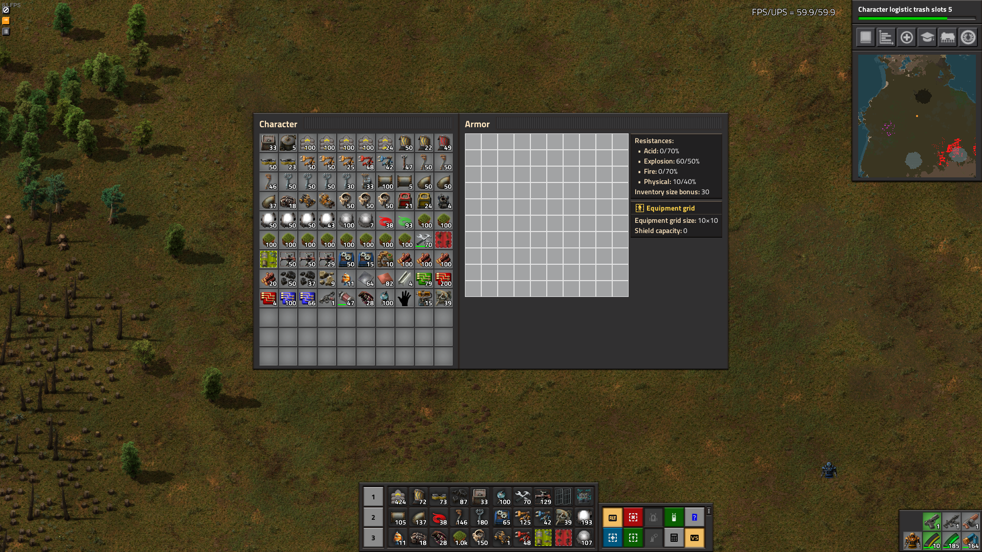 3. Observe the equipment grid size (screenshot Untitled1)