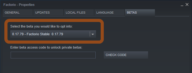 Steam Game Beta Properties