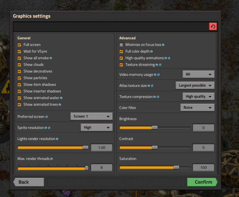 Alternative settings i have tested with