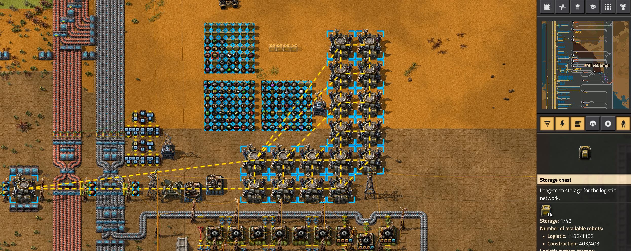 Construction bots don#t build the chest