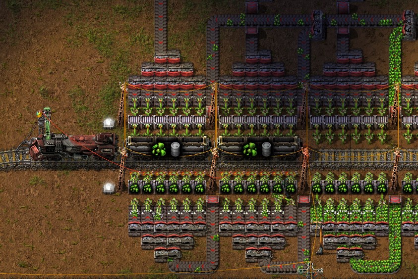 Setup with barrel train with some uranium