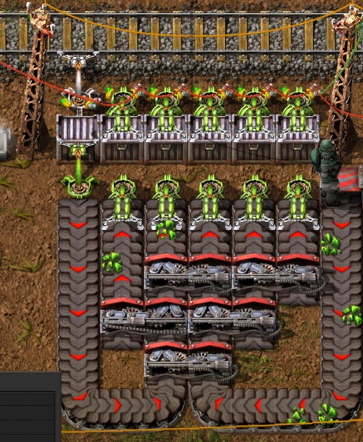 White inserter empties the train of uranium