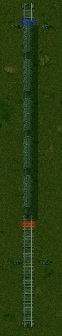 Vertical track, recreated based on a blueprint from the horizontal track, and then I readded the same 5 train wagons.