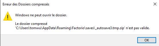 Windows either can't open the file (sorry for the fench text)
