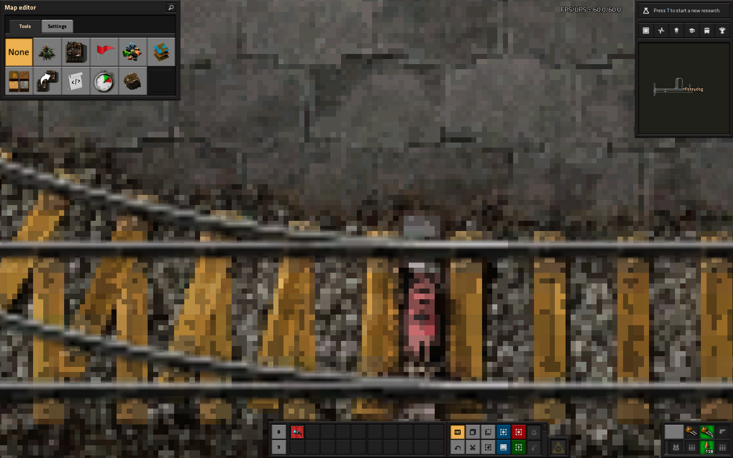 The straight and curved rail metals textures are being rendered with blurry pixels