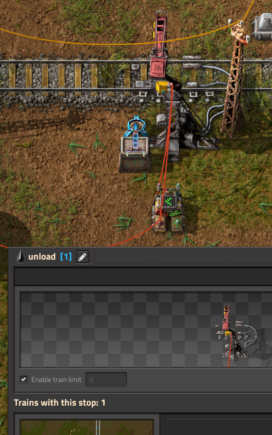 unloading - train stop settings