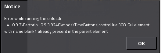 error when saving using 0.9.3 + TimeButtons 0.0.7