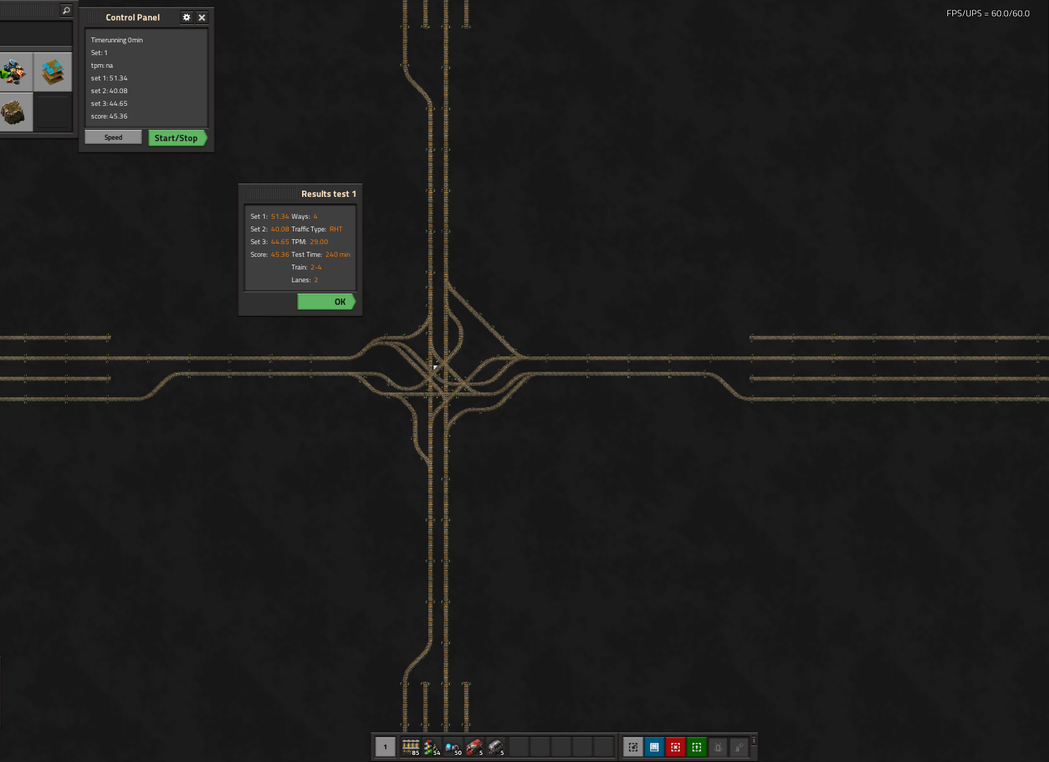 Result of measurement run for Delta with the safe exit blocks closer to the junction