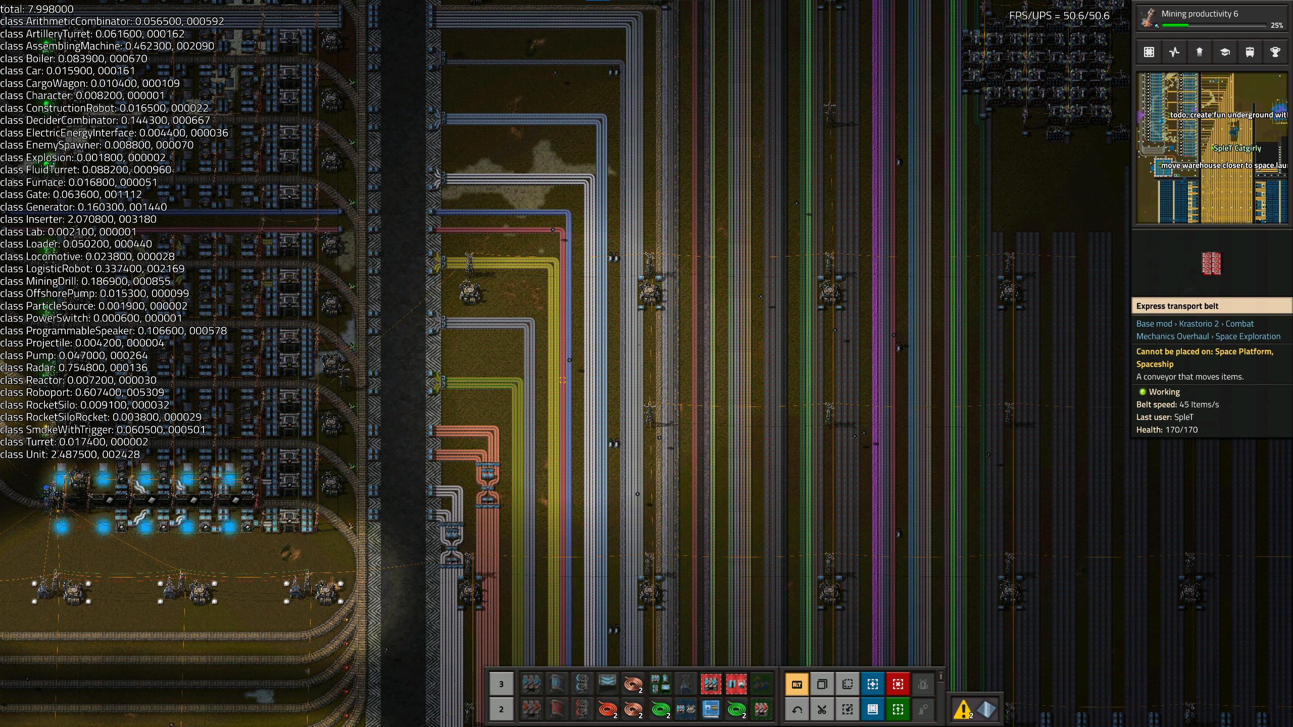 Main Buss 40-50 FPS//UPS - entity time usage