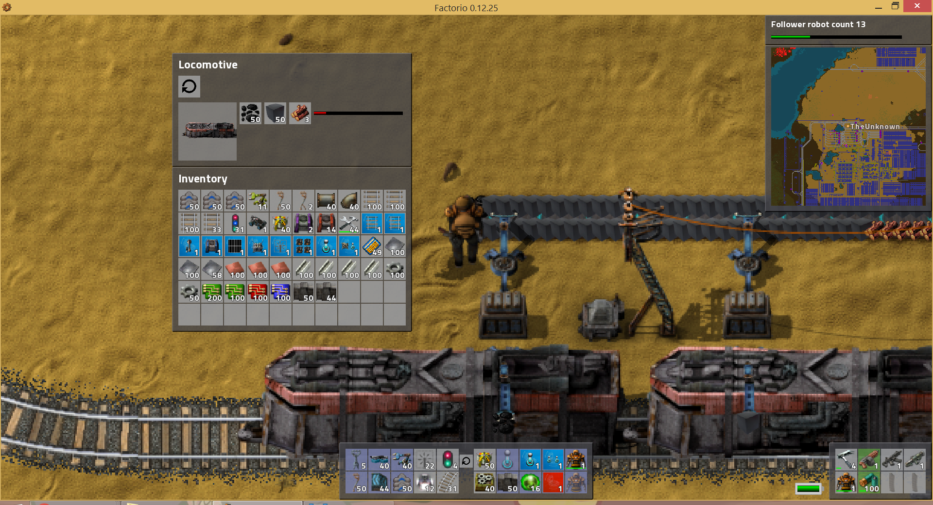screenshot of jammed inserter and train contents