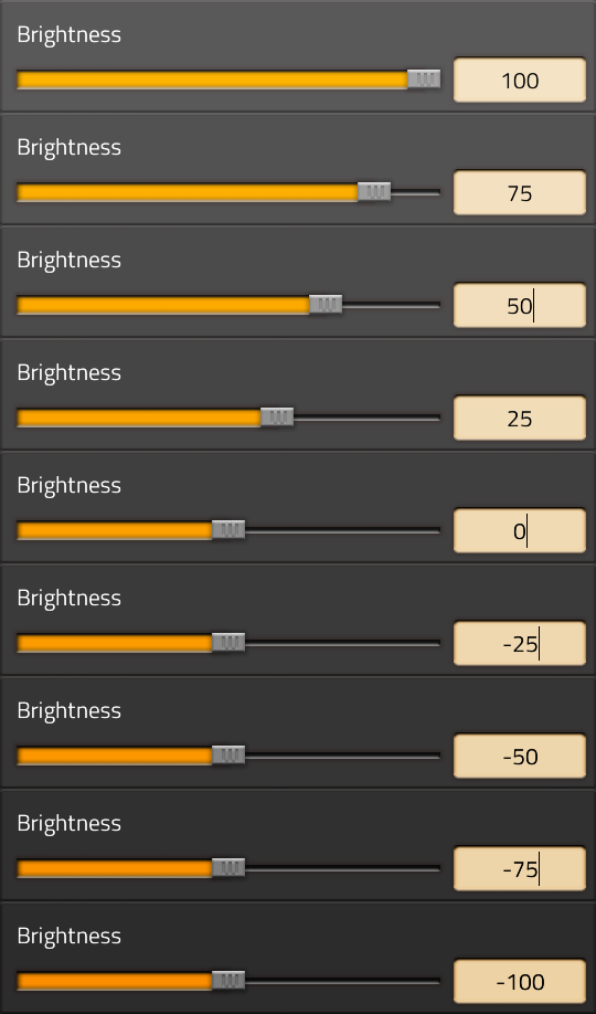 Results of typing in the brightness value (note the actual brightness DOES change, even when the slider does not)