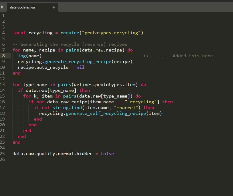 Quick Fix - Log(output) in data-updates