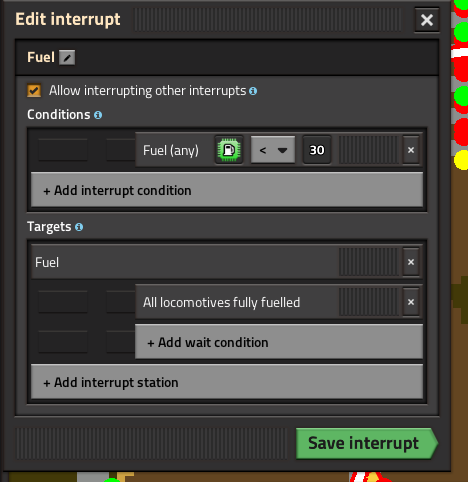 Fuel station interrupt