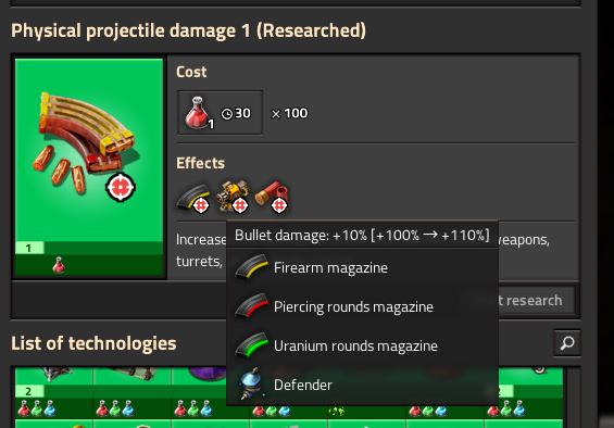 Physical projectile damage 1, should be [+0% -&gt; +10%]