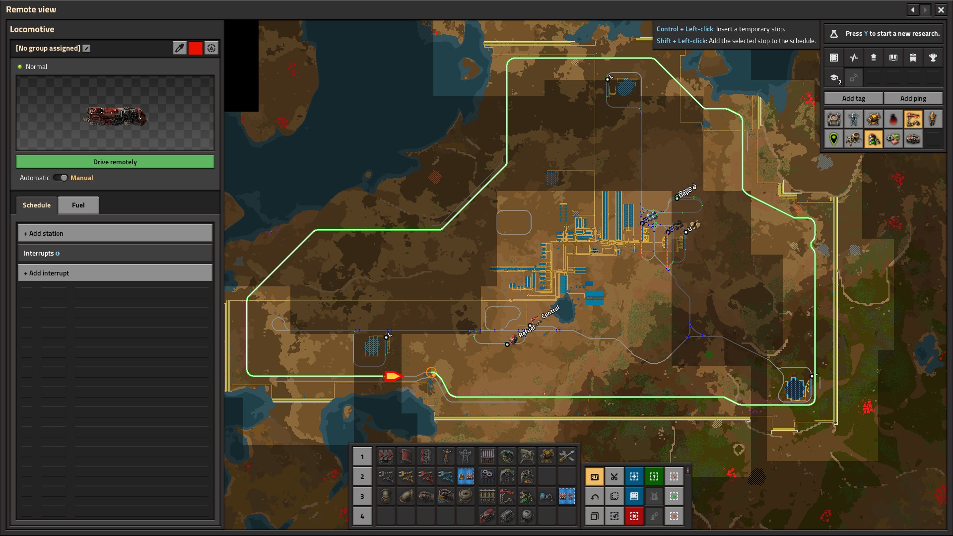 This is where I discovered the bug in my gameplay. I used same rail layout in the editor (middle bottom section).