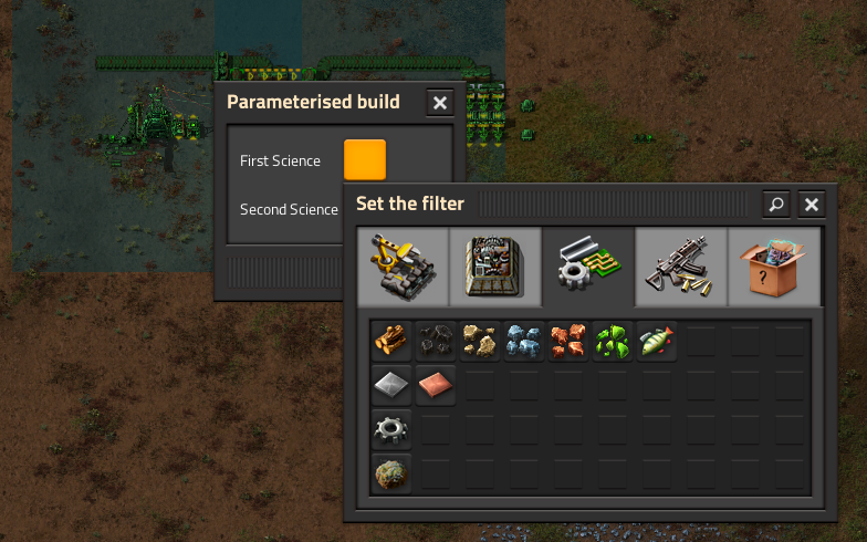 Image showing the selction option for the first blueprint parameter