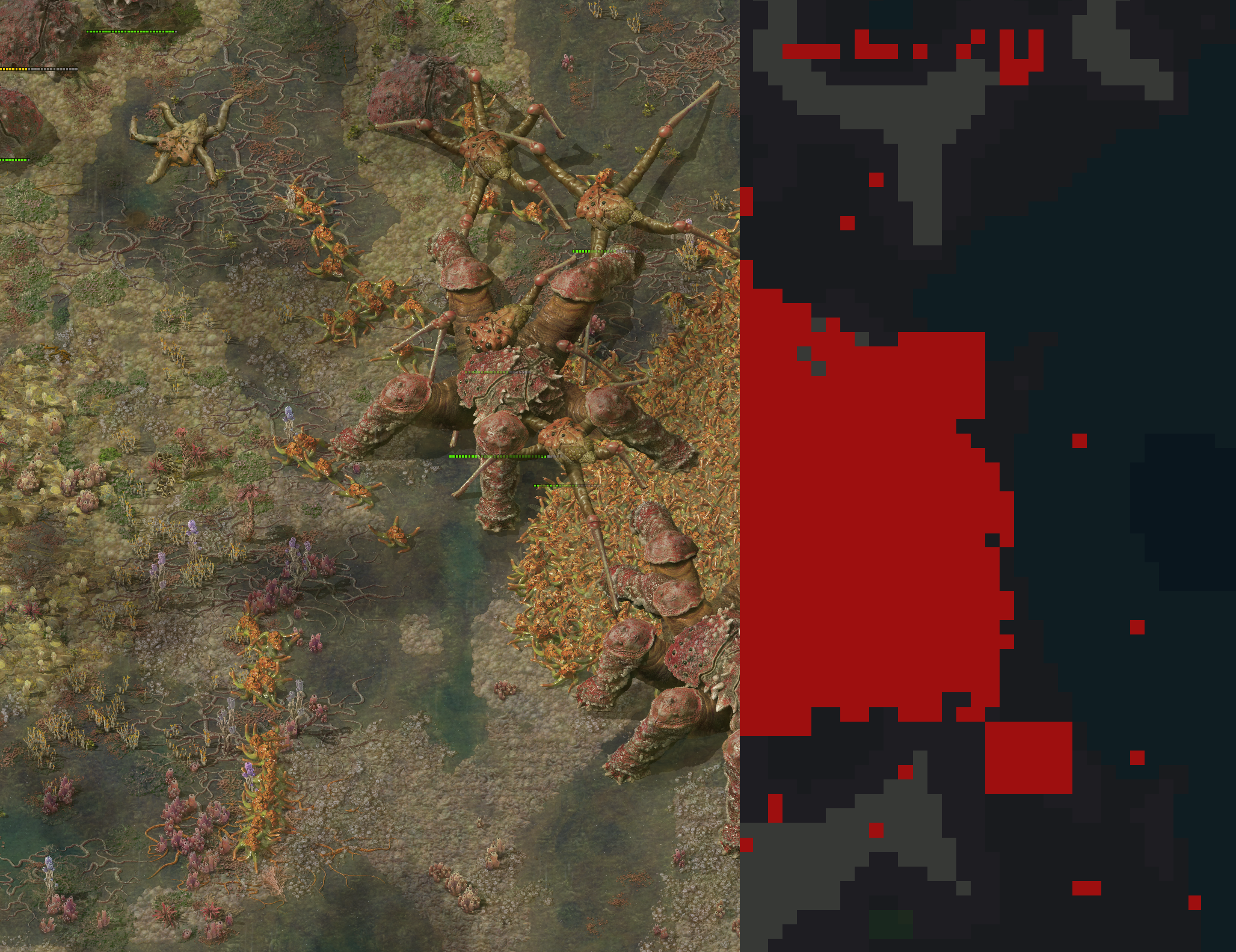 Screenshot of one mass of pentapods