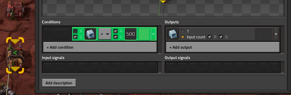 red and green disconnected but red is not checked and green is