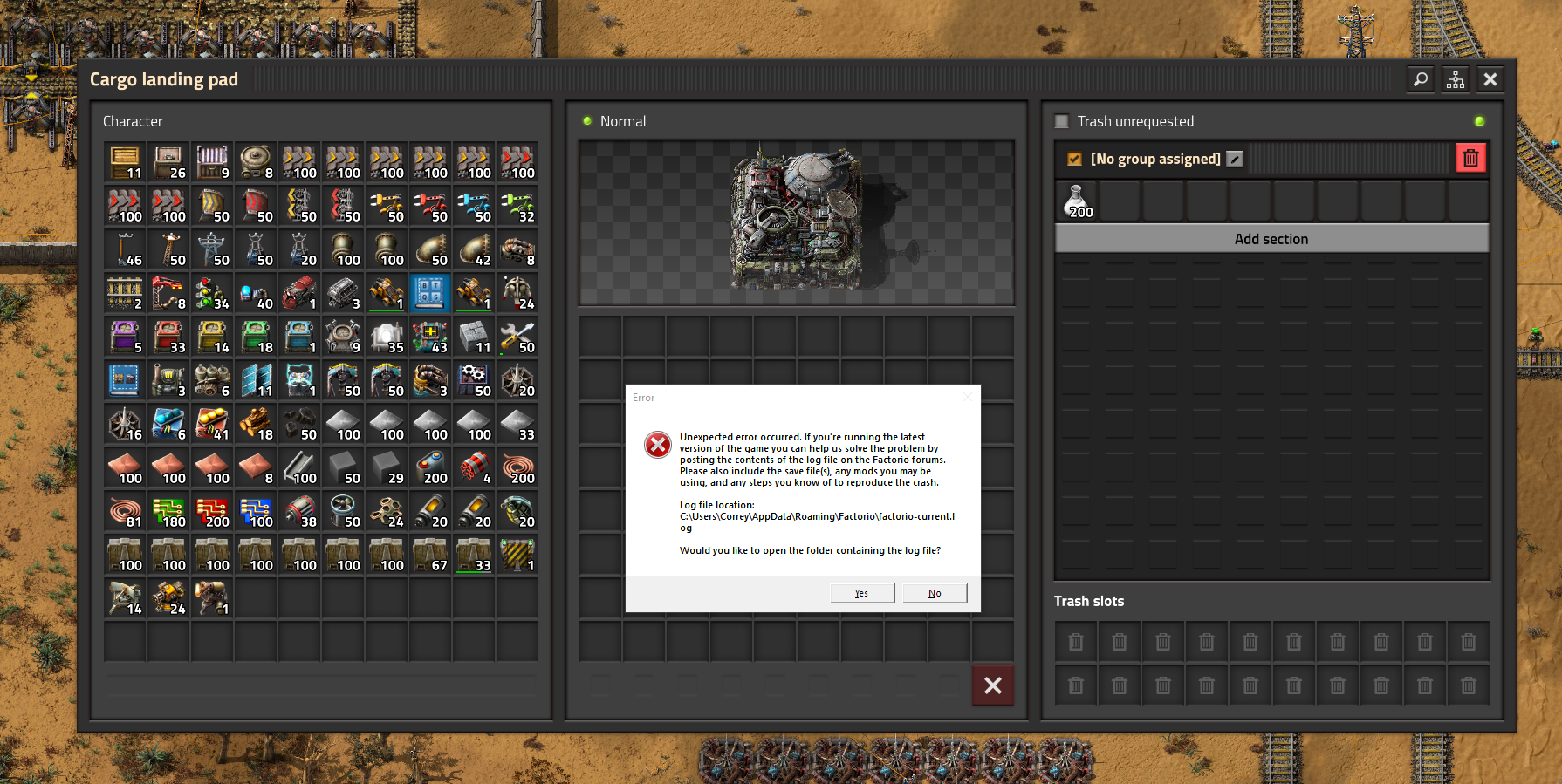 Factorio error screenshot.png