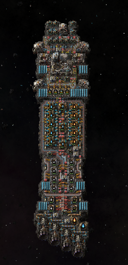 Weight 251 t, 18 tiles wide, 4 thrusters, 150 fueling rate