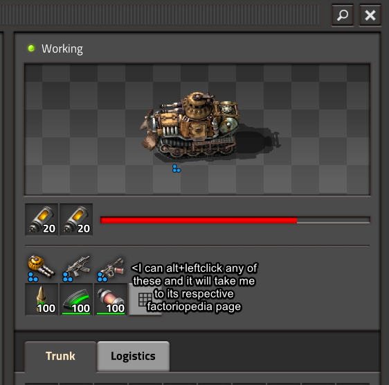 Tank GUI with vehicle weapons.