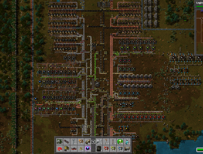 overview of my main base - main bus runs from the top and goes down