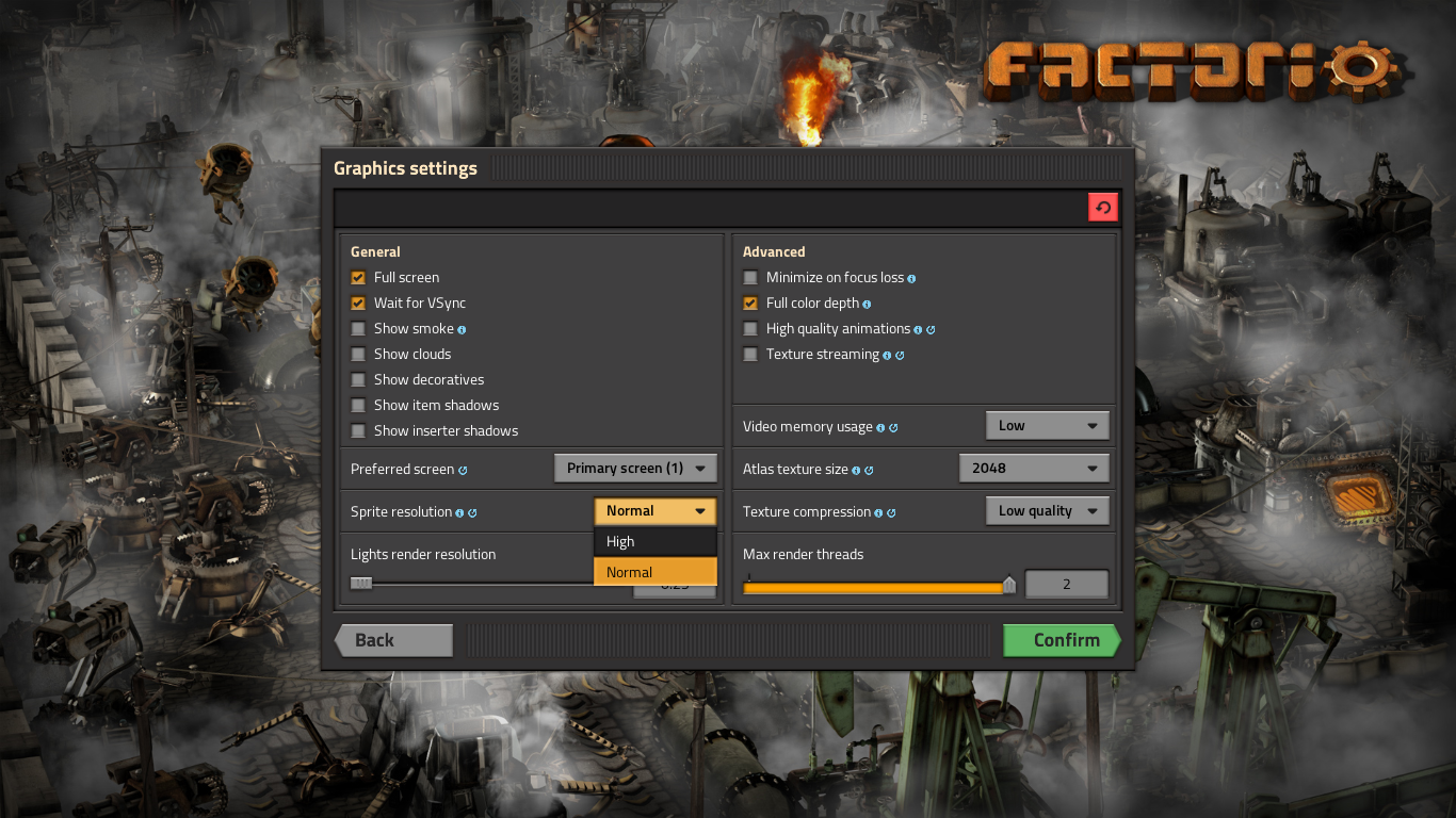 Low resolution option is gone T^T - Factorio Forums